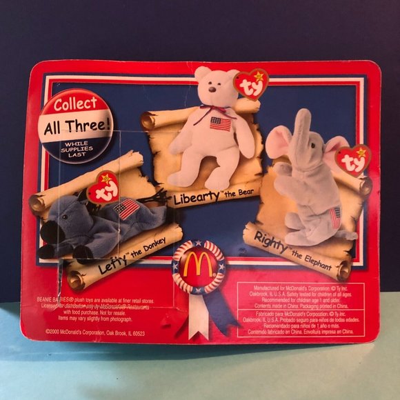 TY McDonald's Beanie Baby "Libearty the Bear" 1996 w/TAG ERRORS - Picture 2 of 3